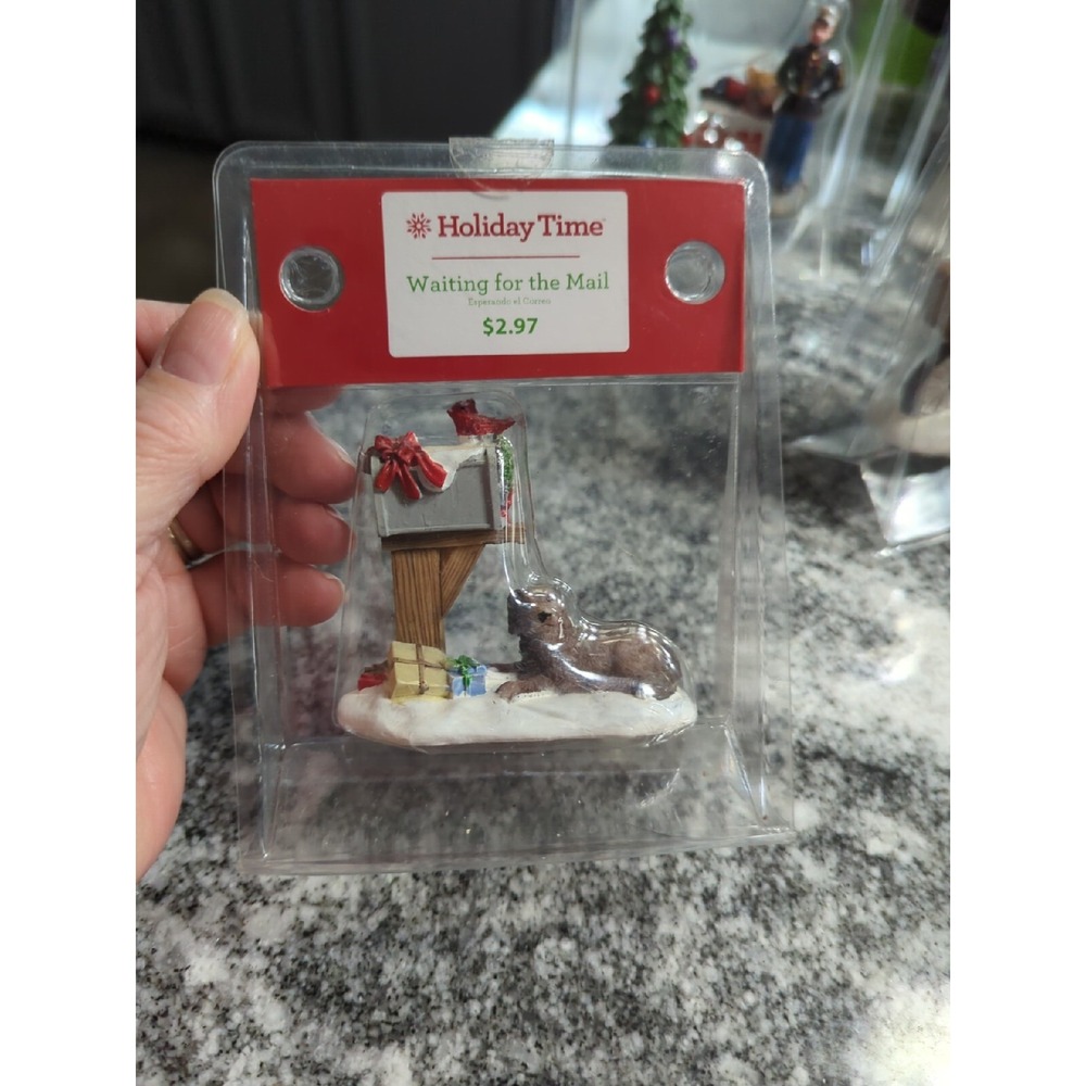 HOLIDAY TIME CHRISTMAS VILLAGE HOUSE ACCESSORIES - Waiting For The Mail